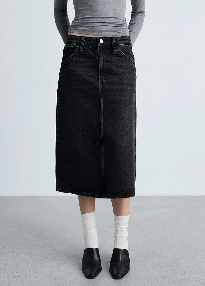 Midi denim skirt
