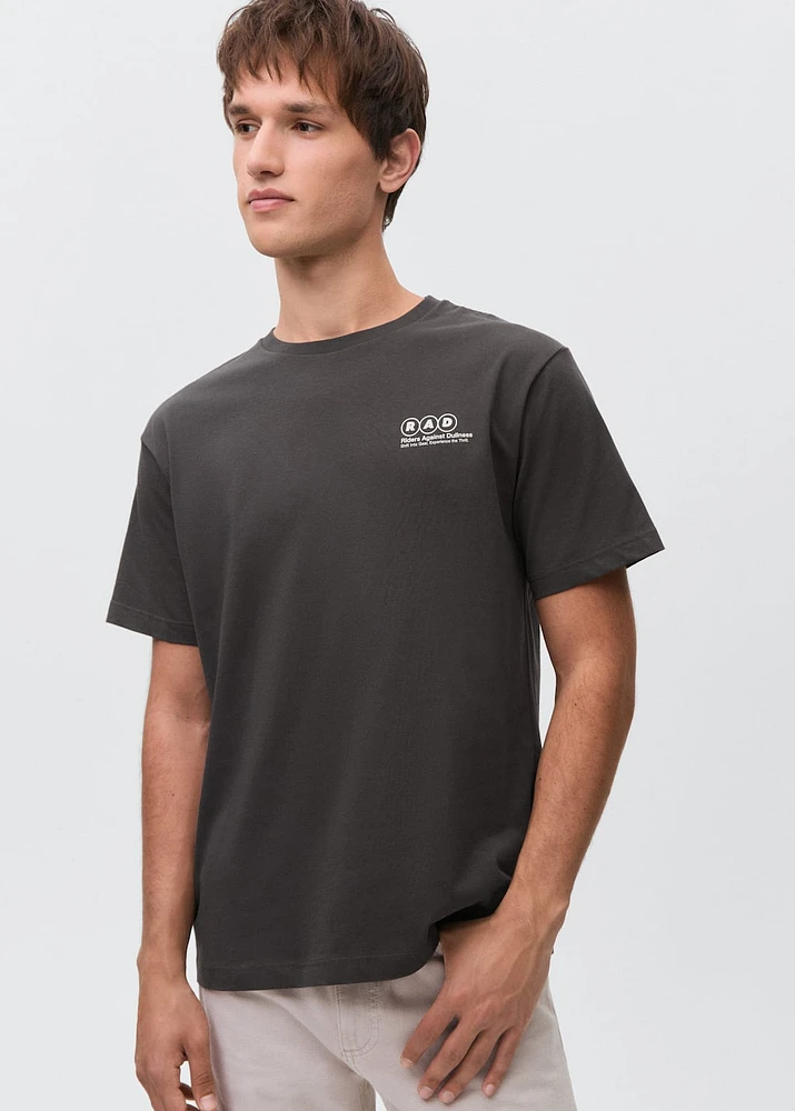 Printed cotton-blend T-shirt