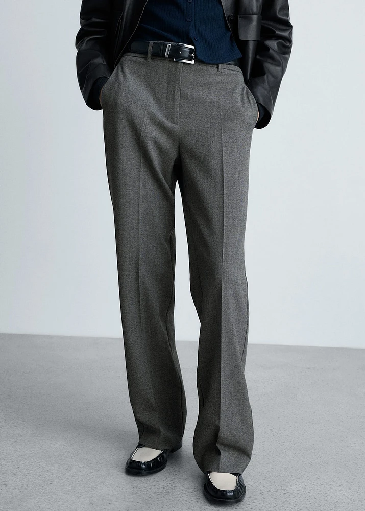 Straight mid-rise pants