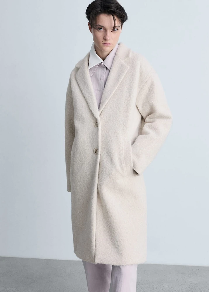 Oversized bouclé long coat