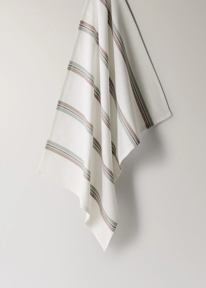 Cotton yarn-dyed striped kitchen towel