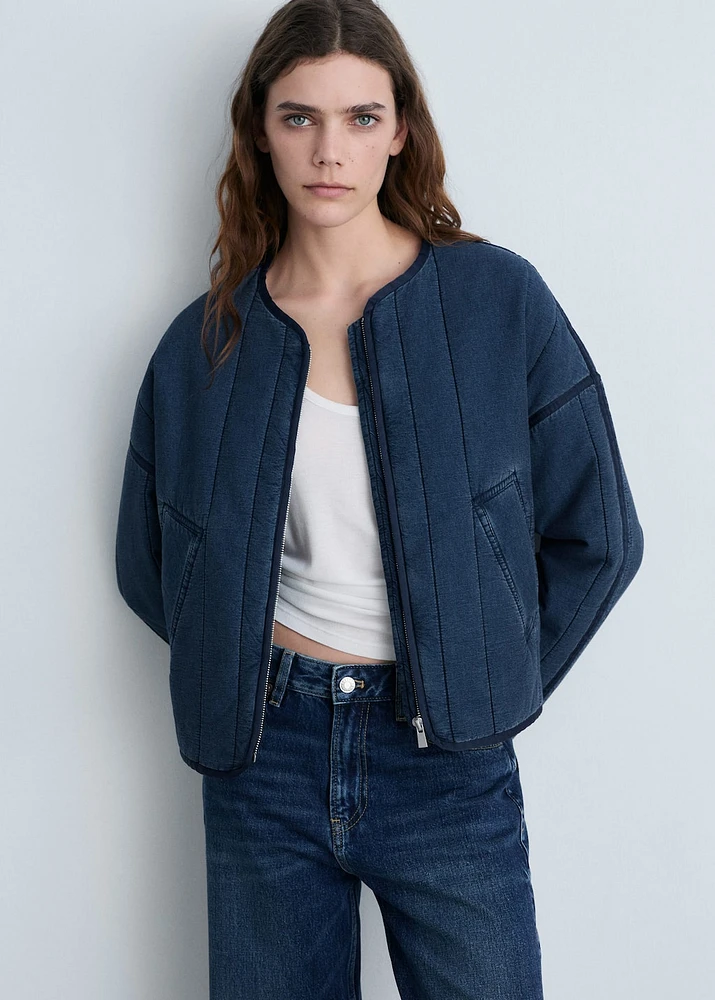 Quilted bomber jacket