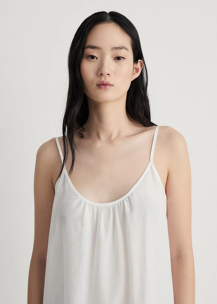 Cotton spaghetti-strap nightgown
