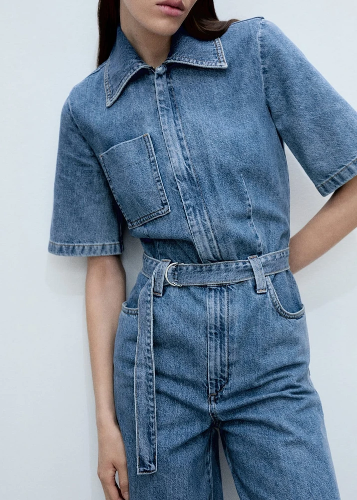 Denim jumpsuit belt