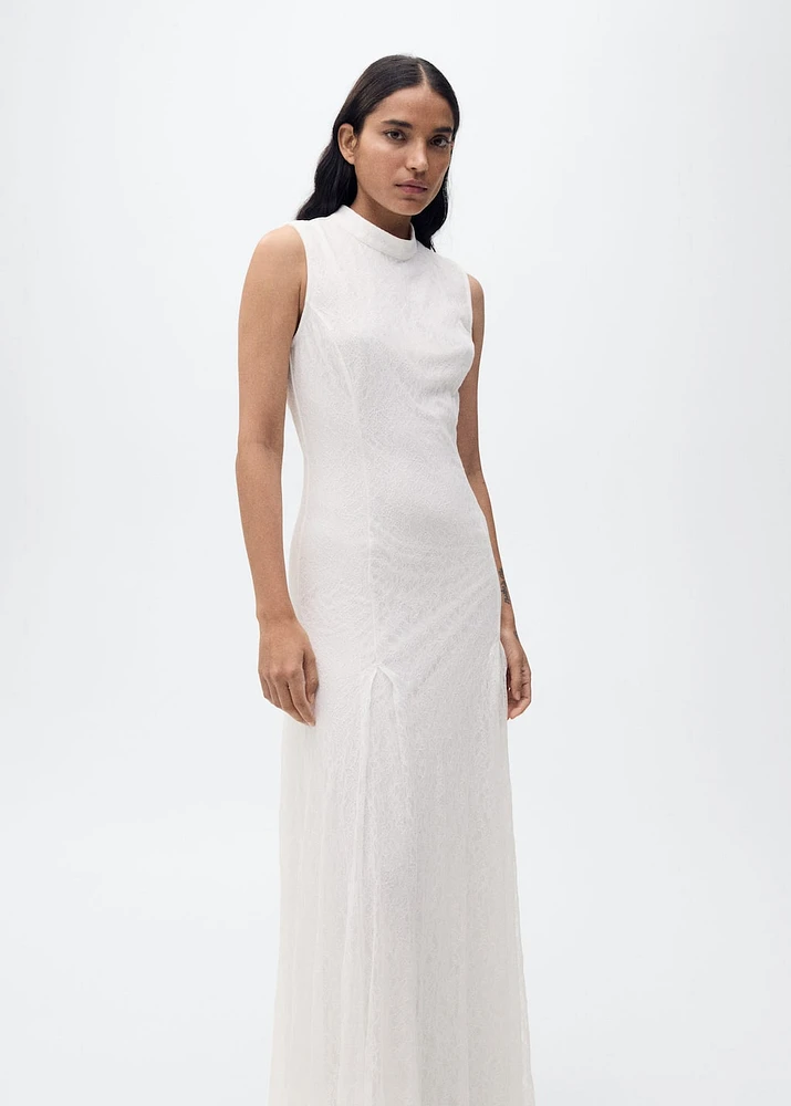 Pleated lace dress