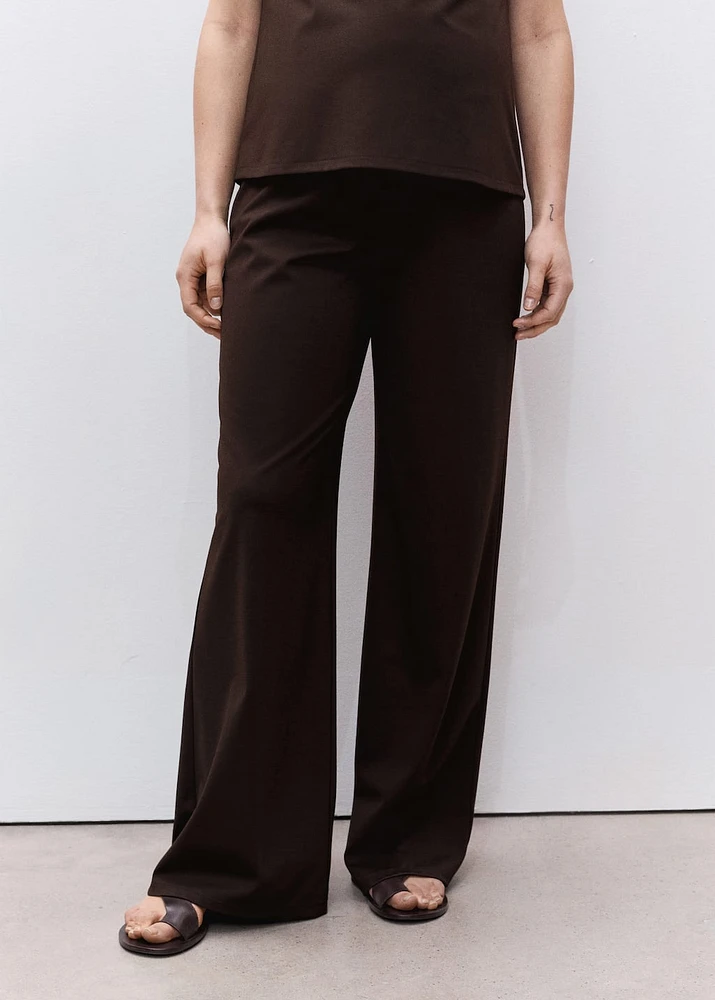 Wide leg maternity trousers