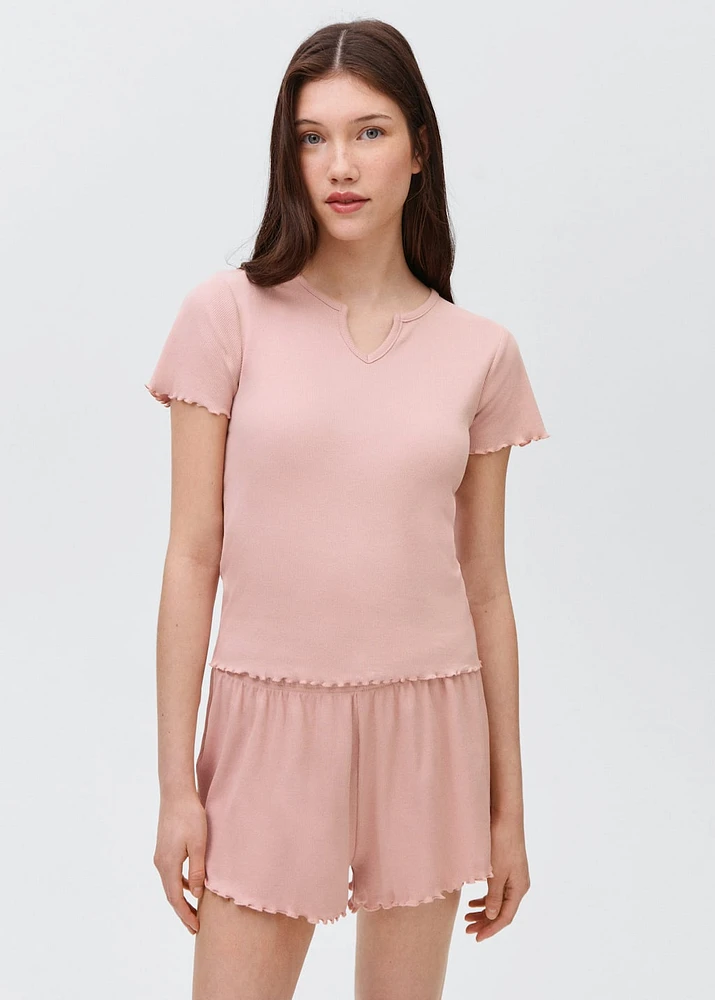 Short ribbed pyjama
