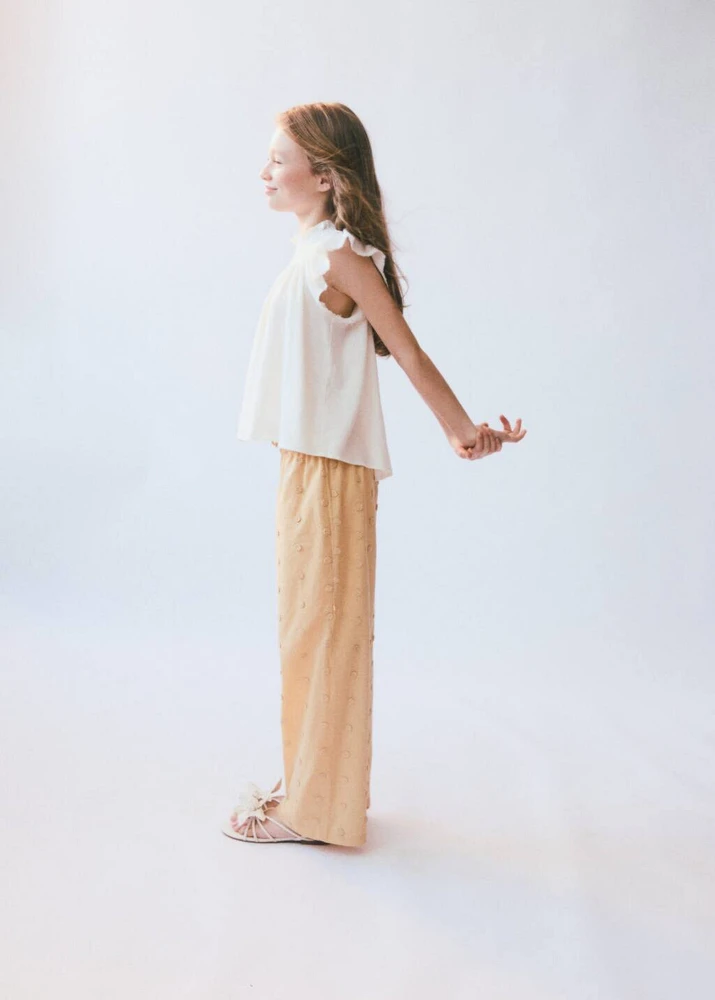 Long pants with embroidered details