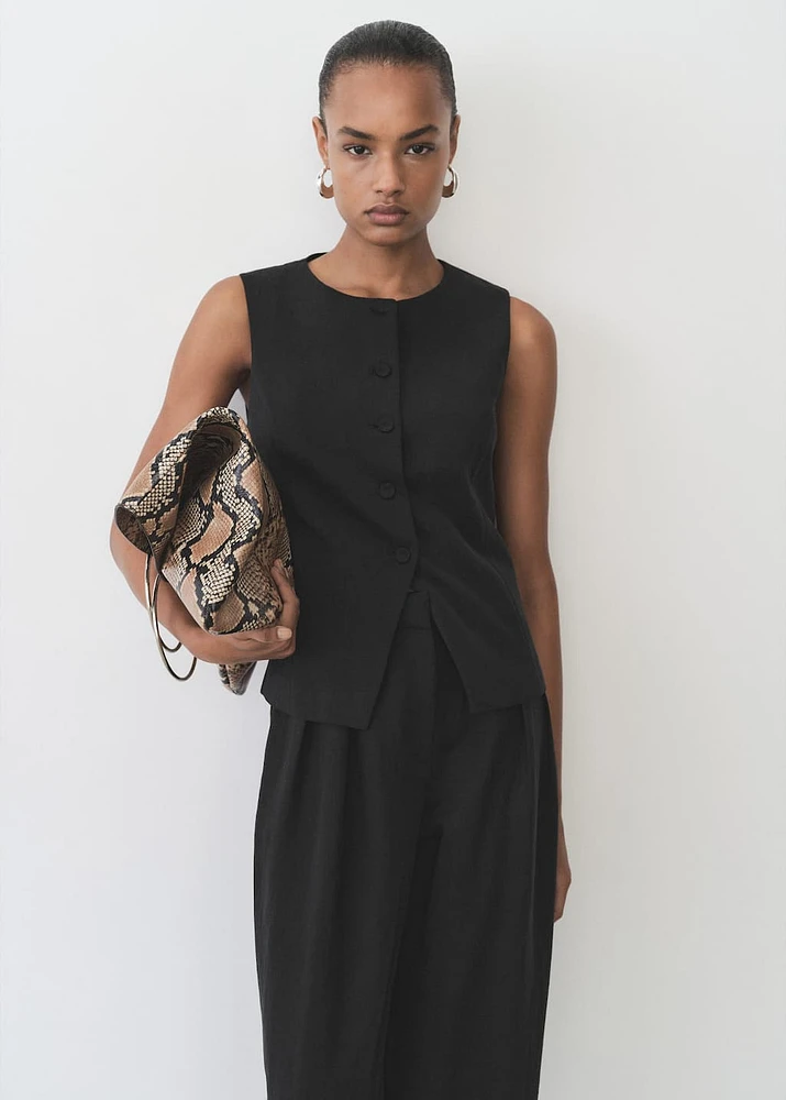 Straight lyocell suit vest