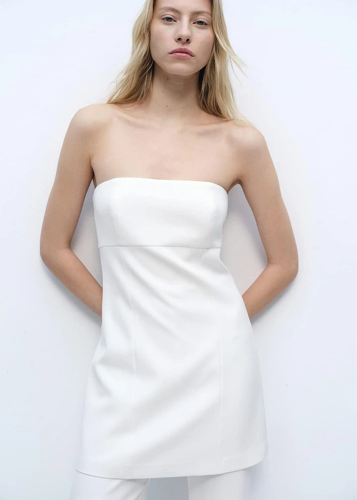 Combined strapless jumpsuit