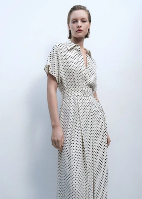 Polka-dot dress with belt