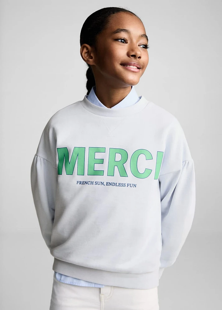 Message cotton sweatshirt