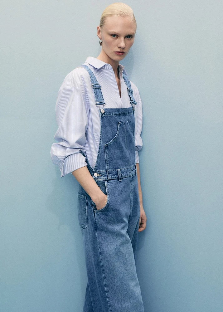 Straight denim dungarees