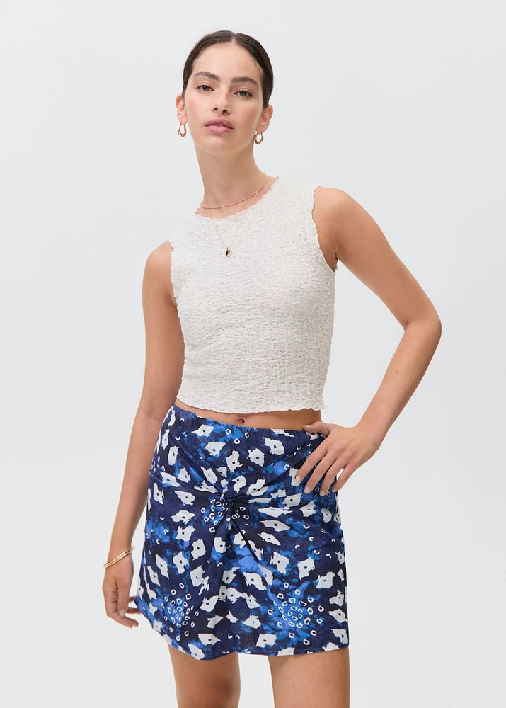 Printed sarong skirt