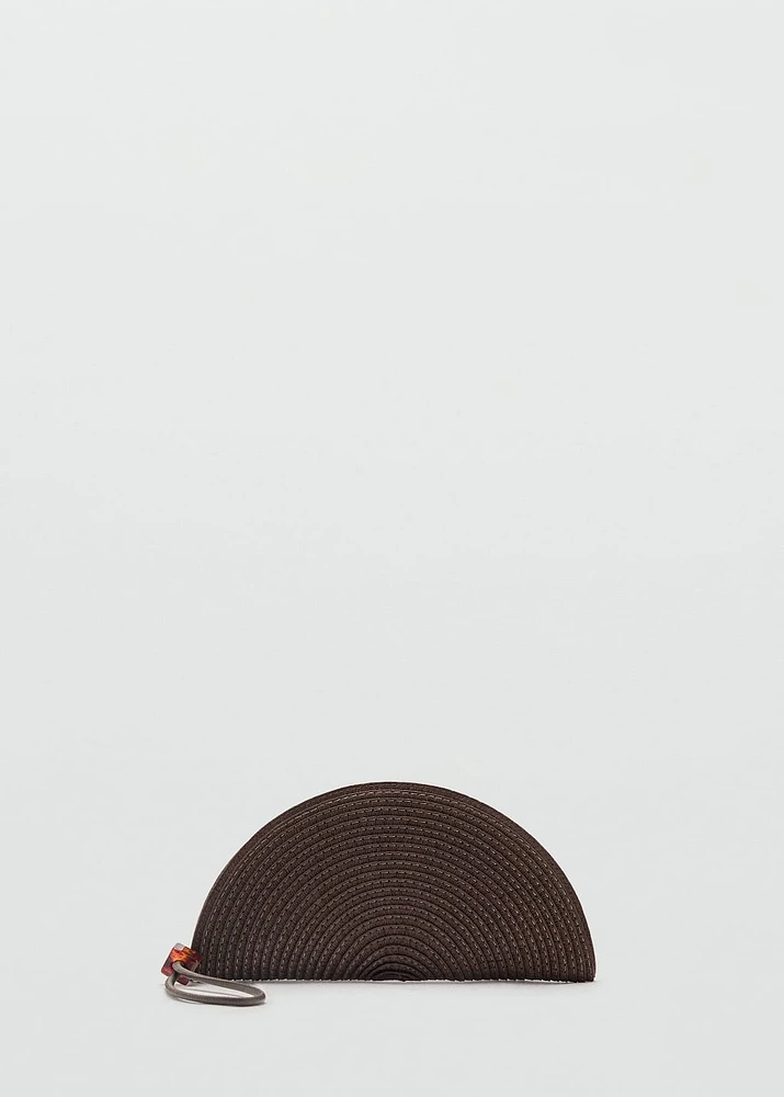 Natural fiber toiletry bag with bead detail