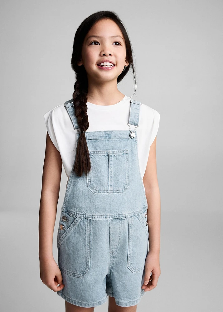 Short denim dungarees