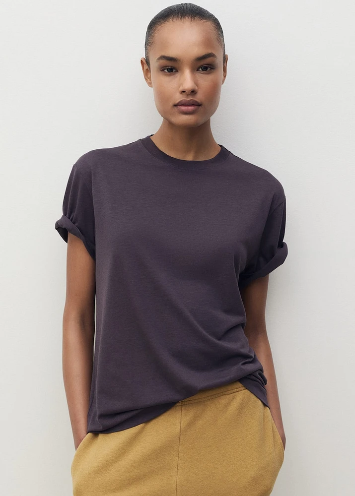 Short-sleeved lyocell t-shirt