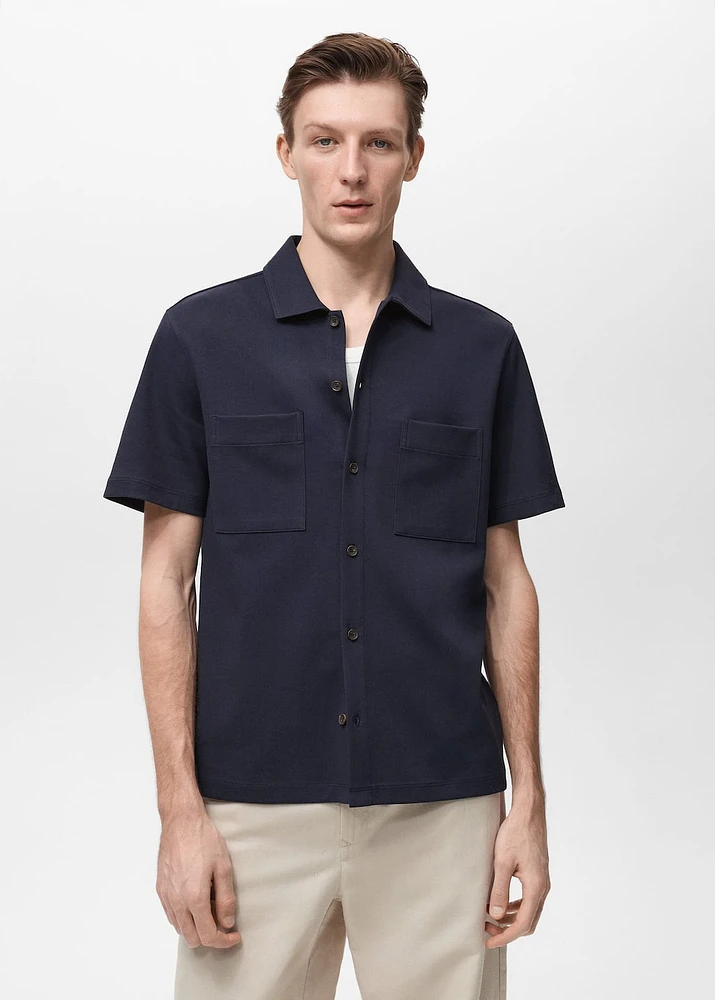 Chest-pocket cotton shirt