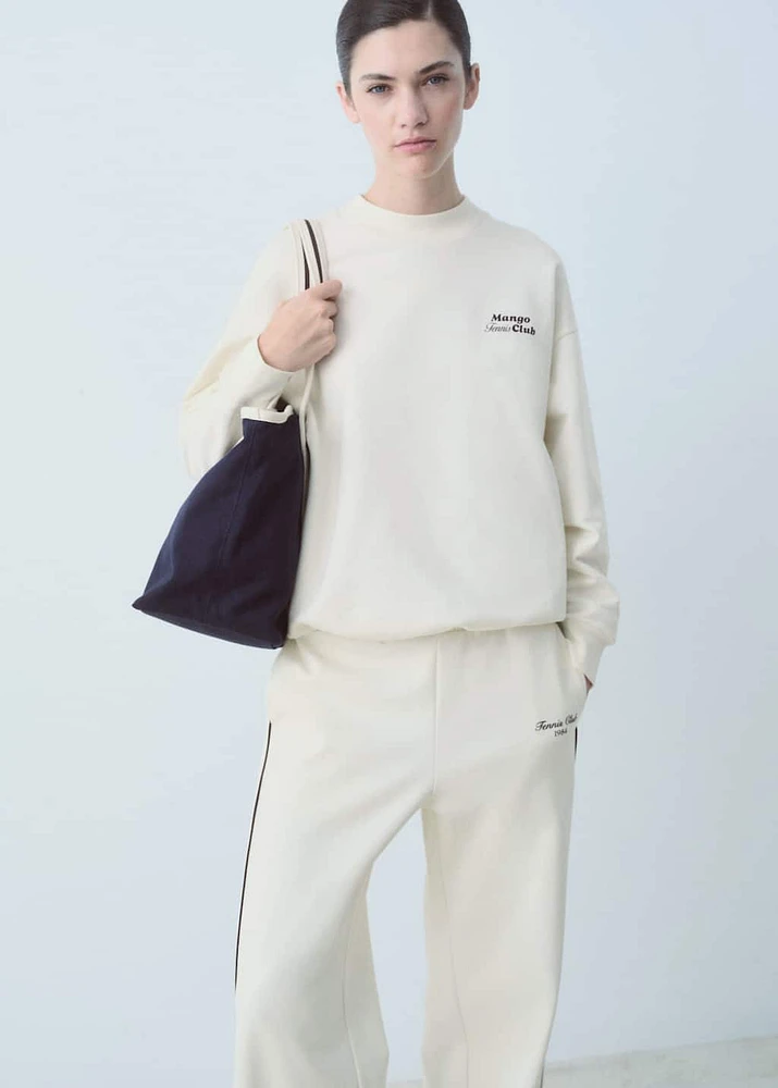 Cotton sweatshirt with printed message