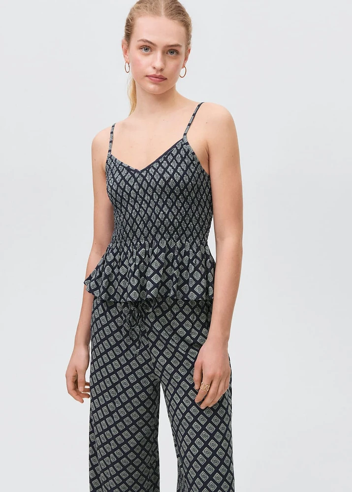 Ruffle printed top
