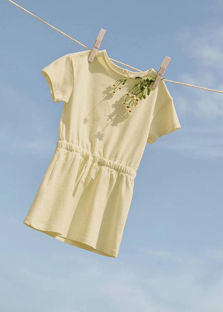 Adjustable drawstring cotton dress