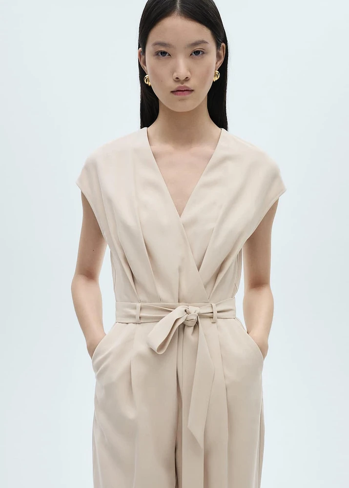 Belt wrap jumpsuit