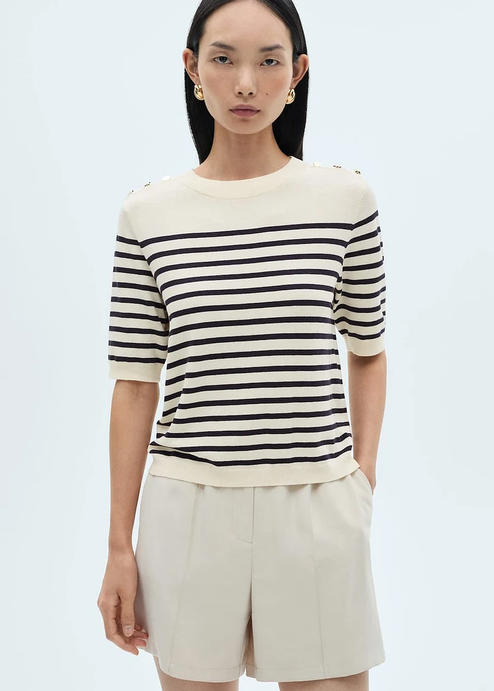 Buttoned striped T-shirt