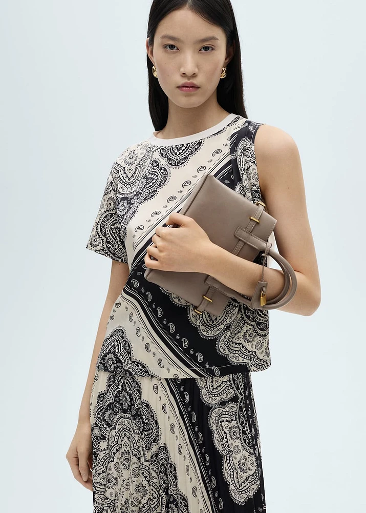Asymmetrical paisley print t-shirt