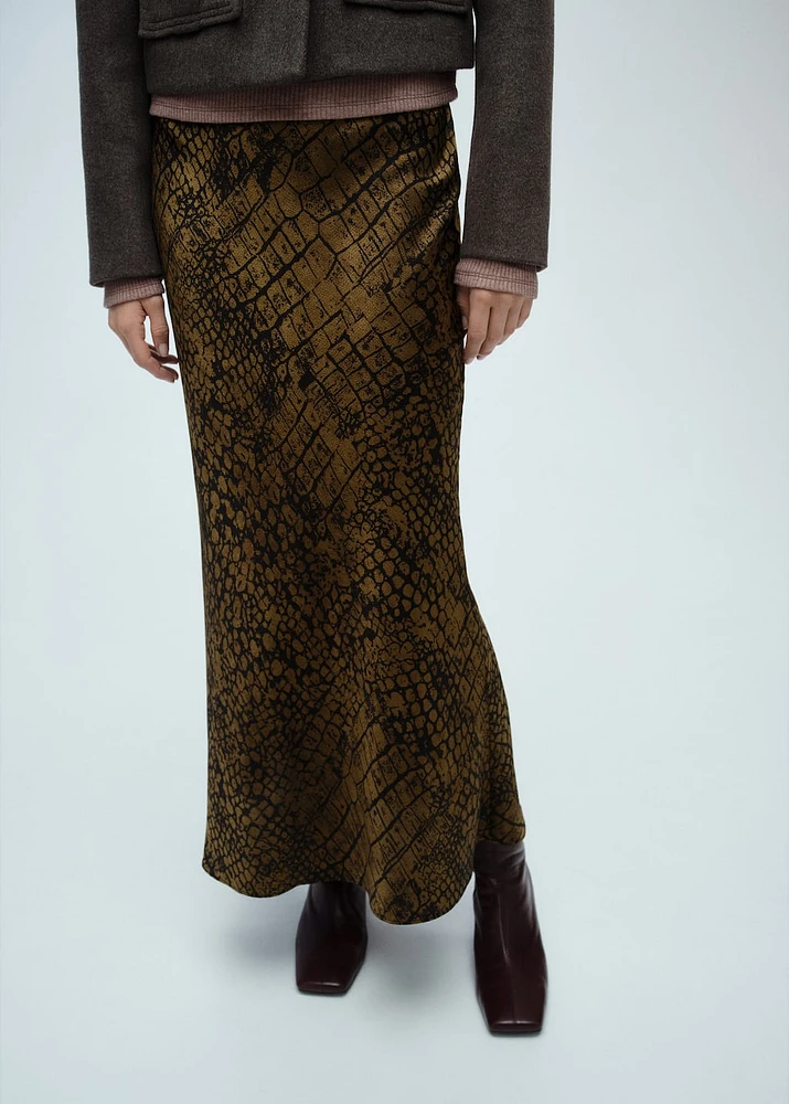 Coco print flared skirt