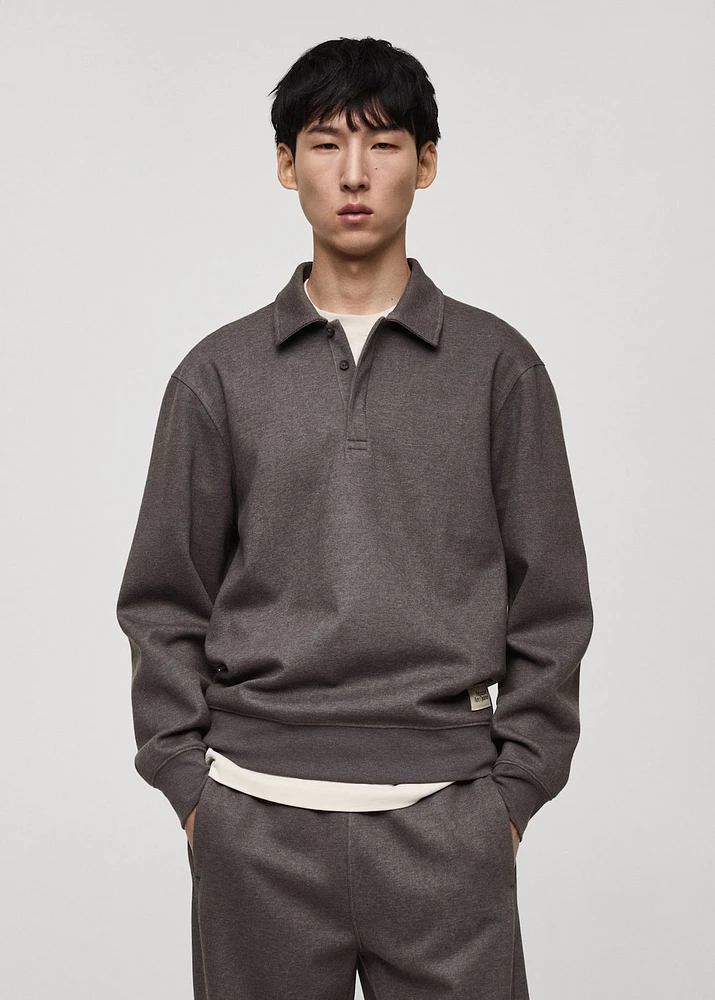 Polo sweatshirt with embroidery detail