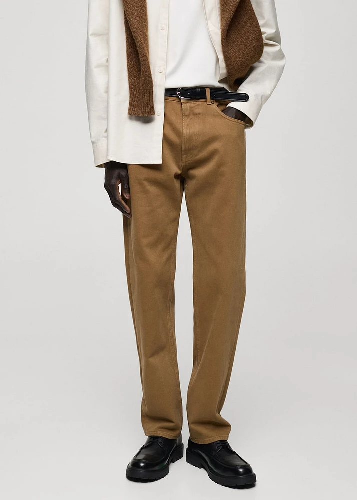 Straight fit cotton jeans