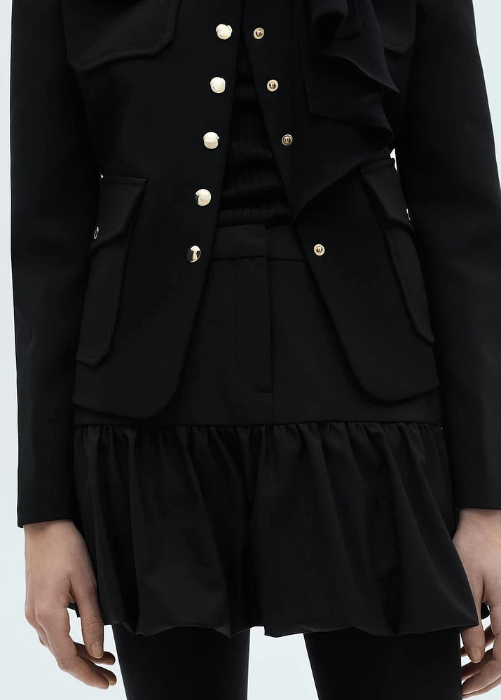 Balloon ruffled mini-skirt