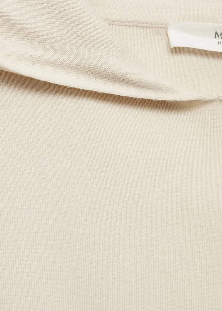 Rib-knit hoodie sweatshirt