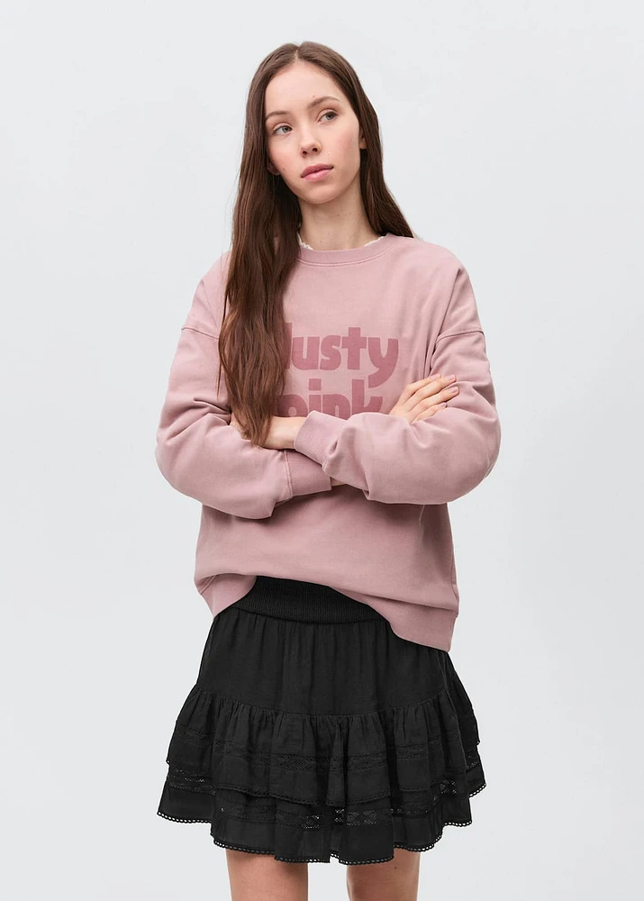 Gathered skirt with ruffles