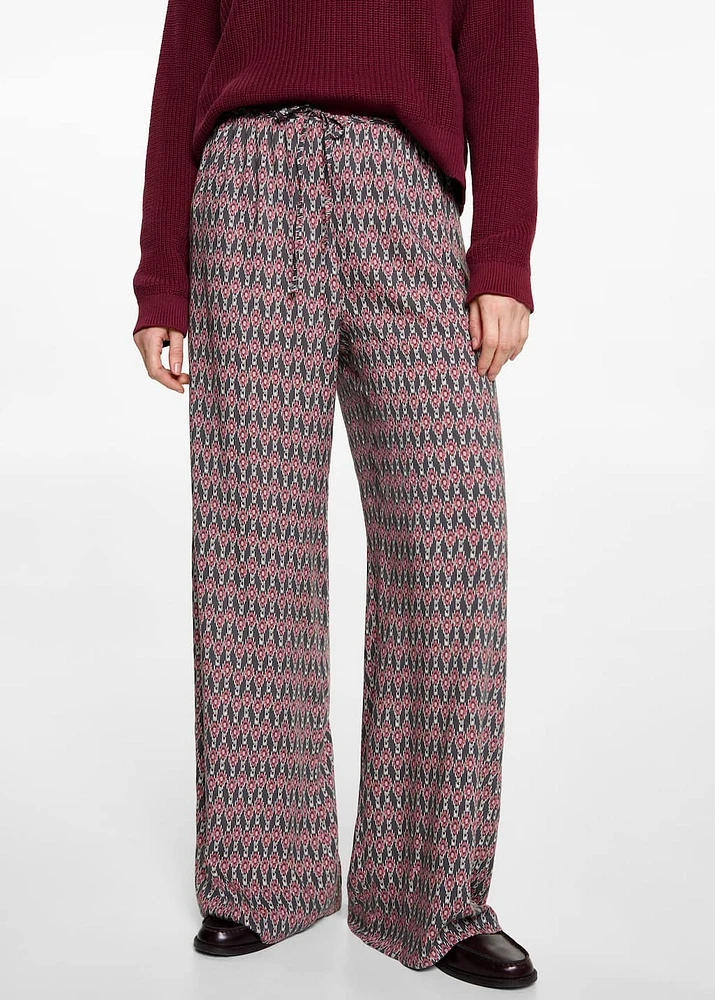 Flowy printed trousers