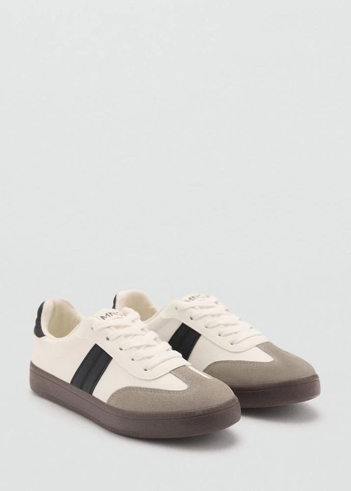 Leather mixed sneakers