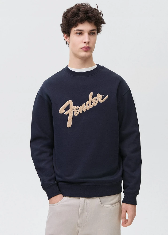 Cotton sweatshirt with embossed message