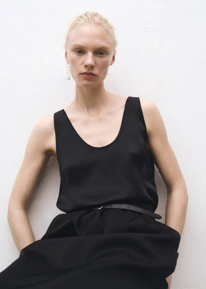 Silk top with straps