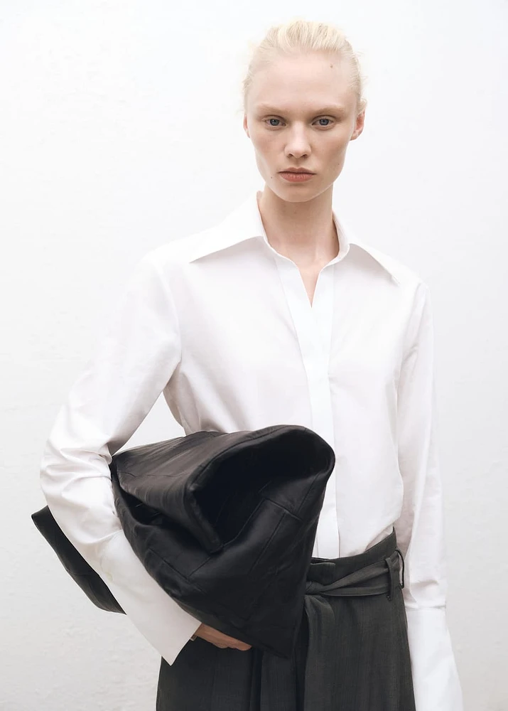 Regular cotton lyocell-blend shirt