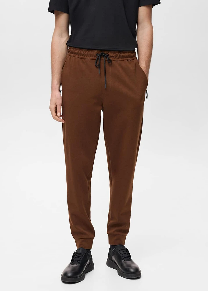 COOLMAX® joggers with elastic waistband
