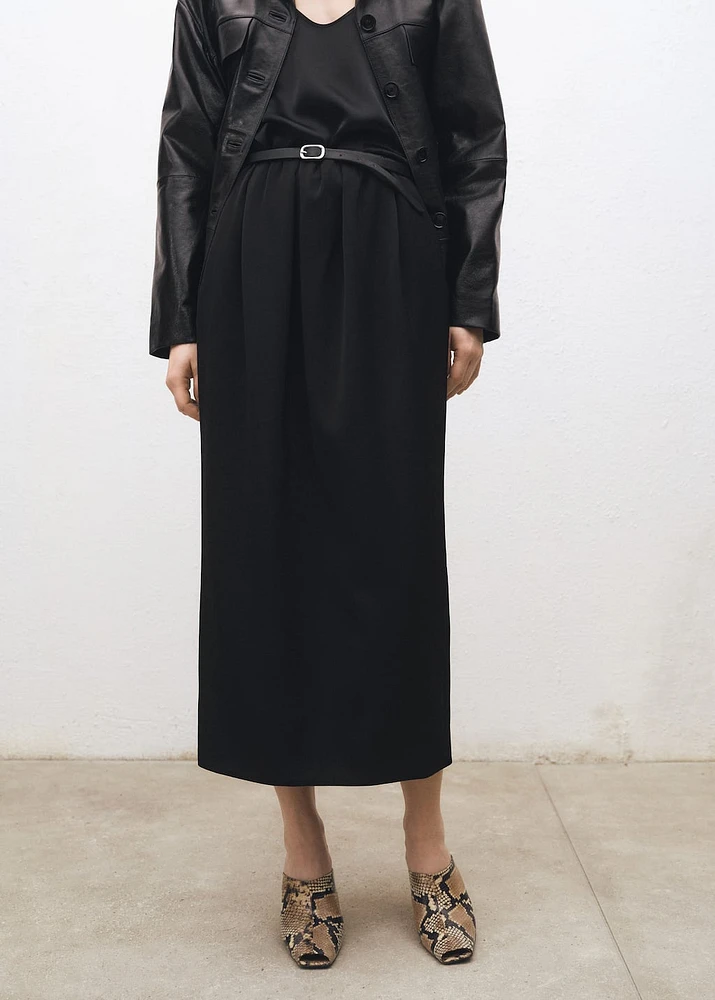 Straight gathered skirt