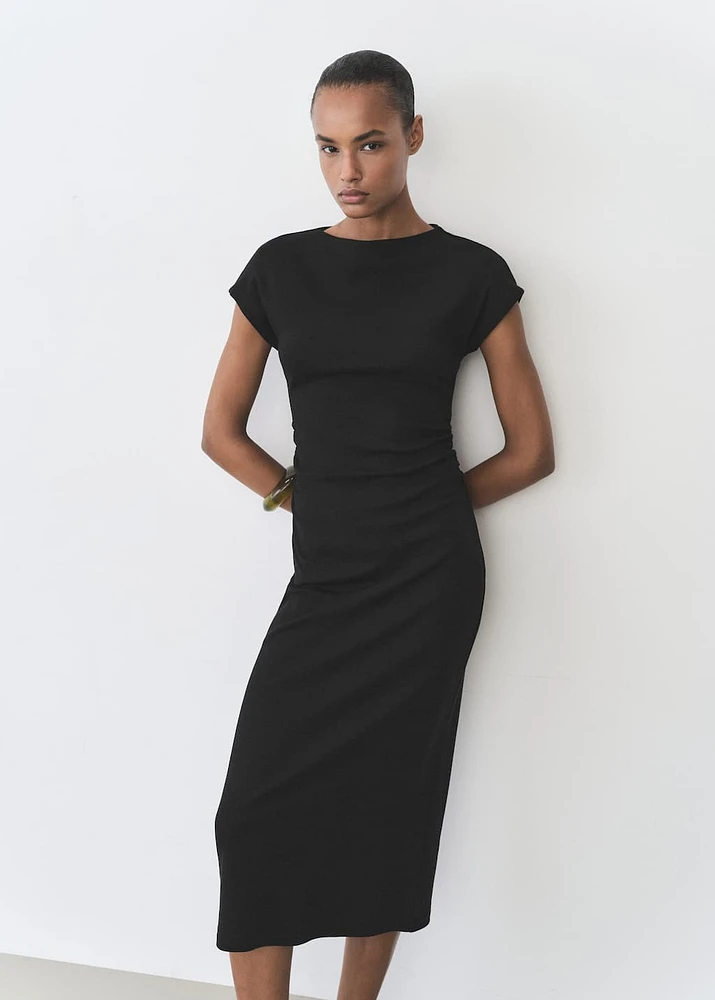 Midi-dress with draped detail