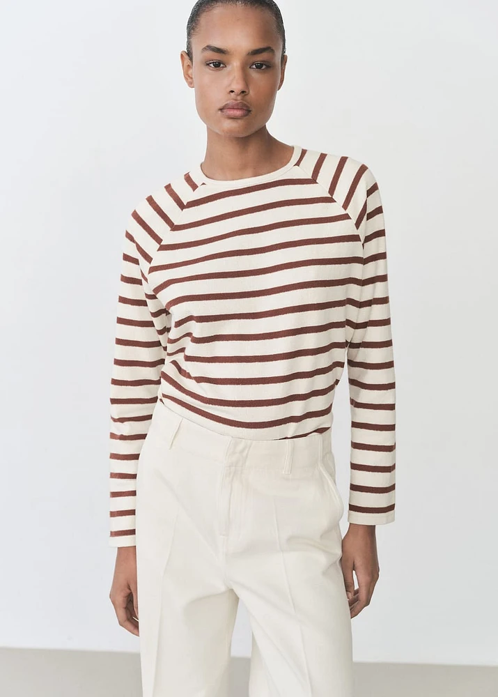 Striped round-neck sweatshirt