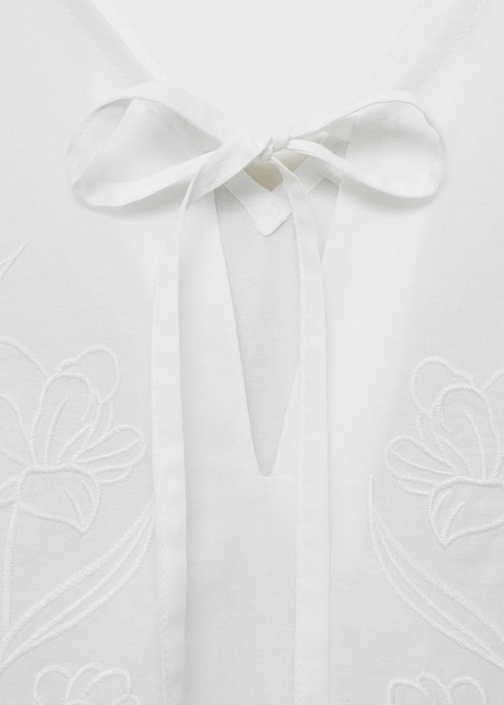 Embroidered cotton nightgown
