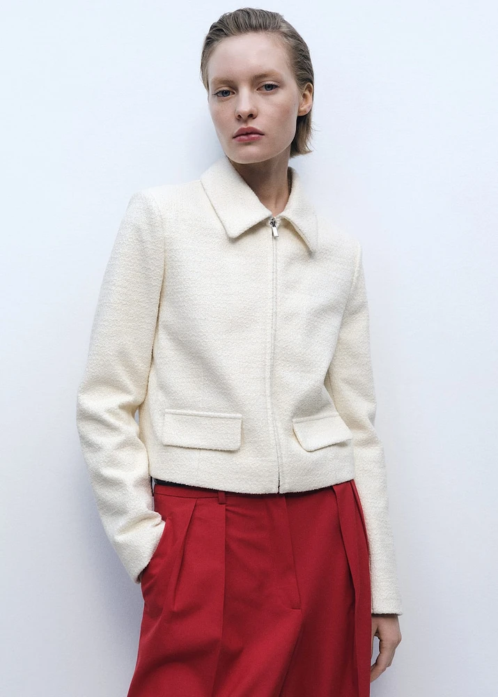 Cotton-blend jacket with lapel
