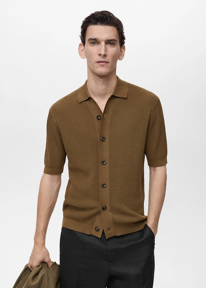 Structured knitted shirt