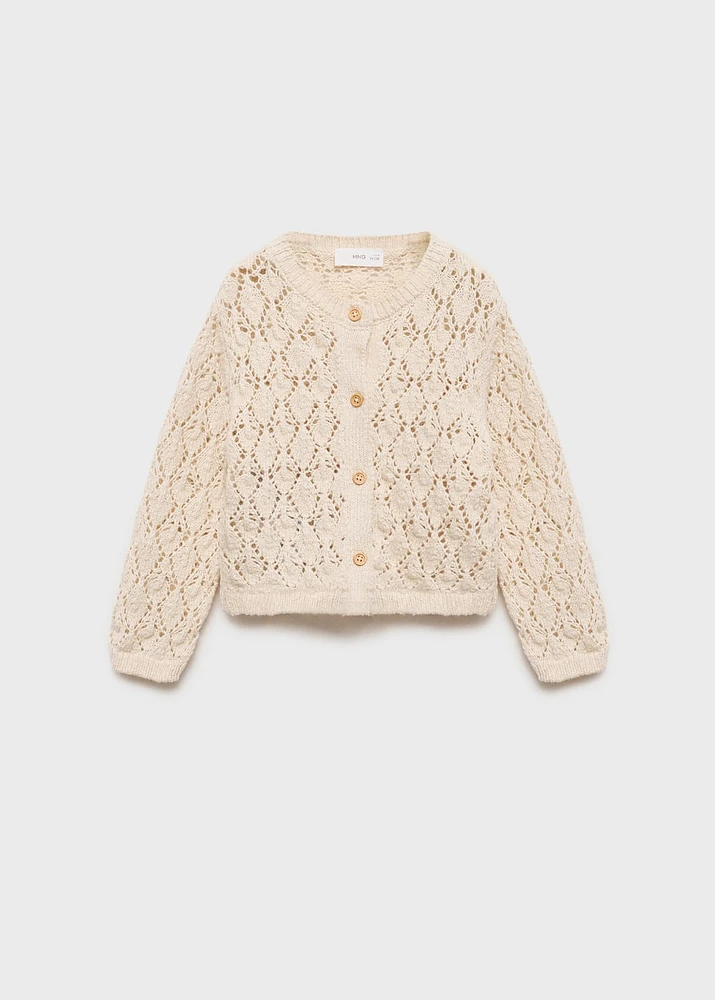 Openwork knit cardigan
