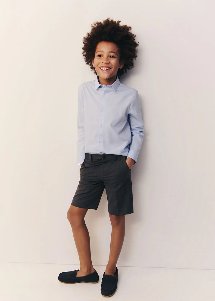 High waist suit bermuda shorts