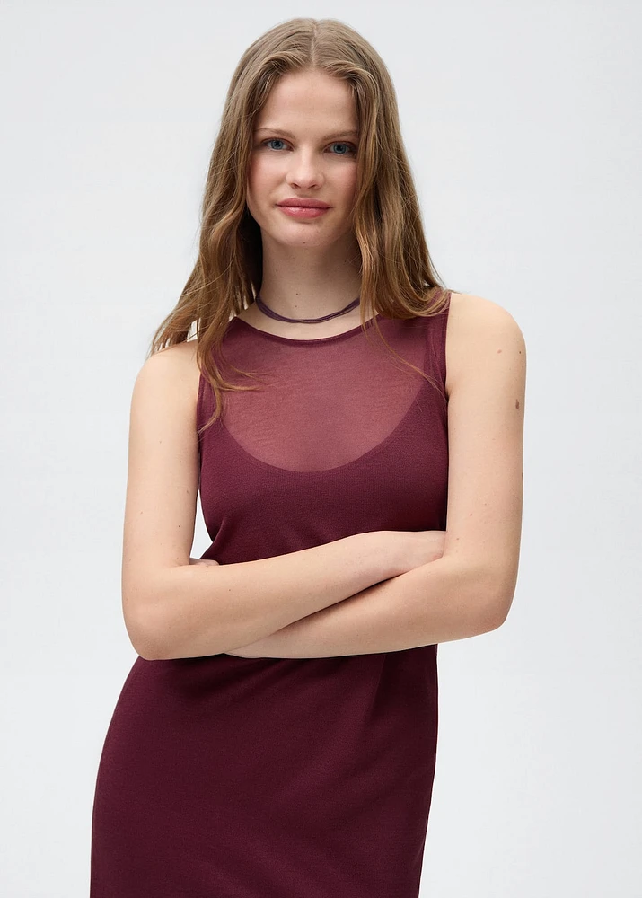 Sheer fabric dress