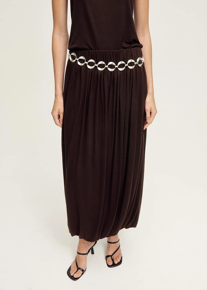 Wool-blend skirt with puffed hem